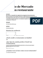 Estudio de Mercado para Un Restaurante