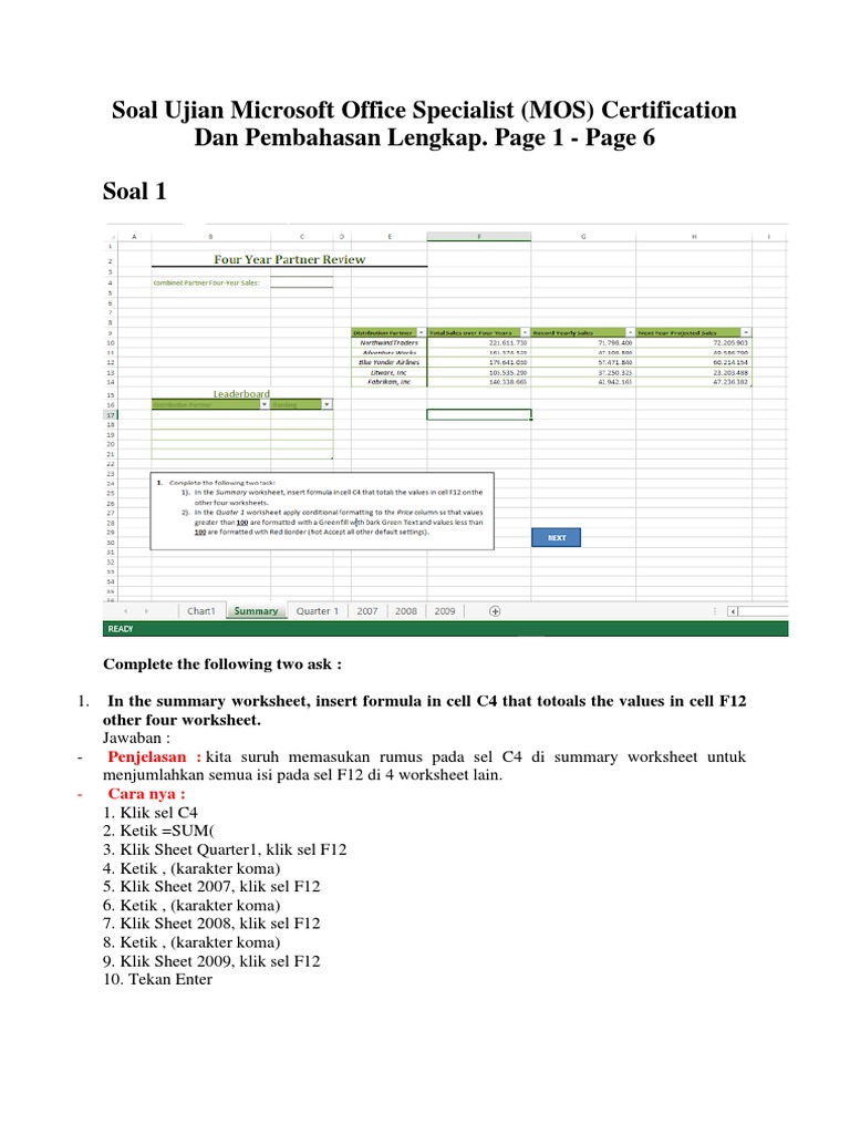 MOS Certification Exam Questions | PDF