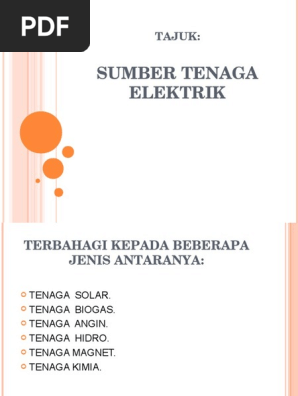 Sumber Tenaga Elektrik Pdf