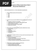 2. Soal Uji Kompetensi Pilihan Ganda Kelas XI Bab 7. Masyarakat Multikultural