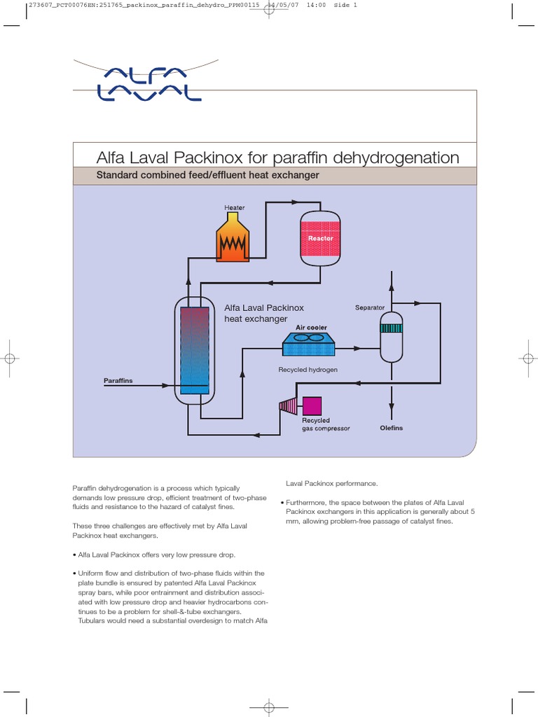 Packinox Paraffin Dehydrogenation | PDF | Heat Exchanger | Alkane