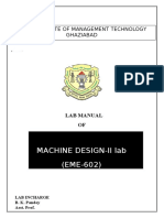 Machine Design-Ii Lab (EME-602) : Ideal Institute of Management Technology Ghaziabad