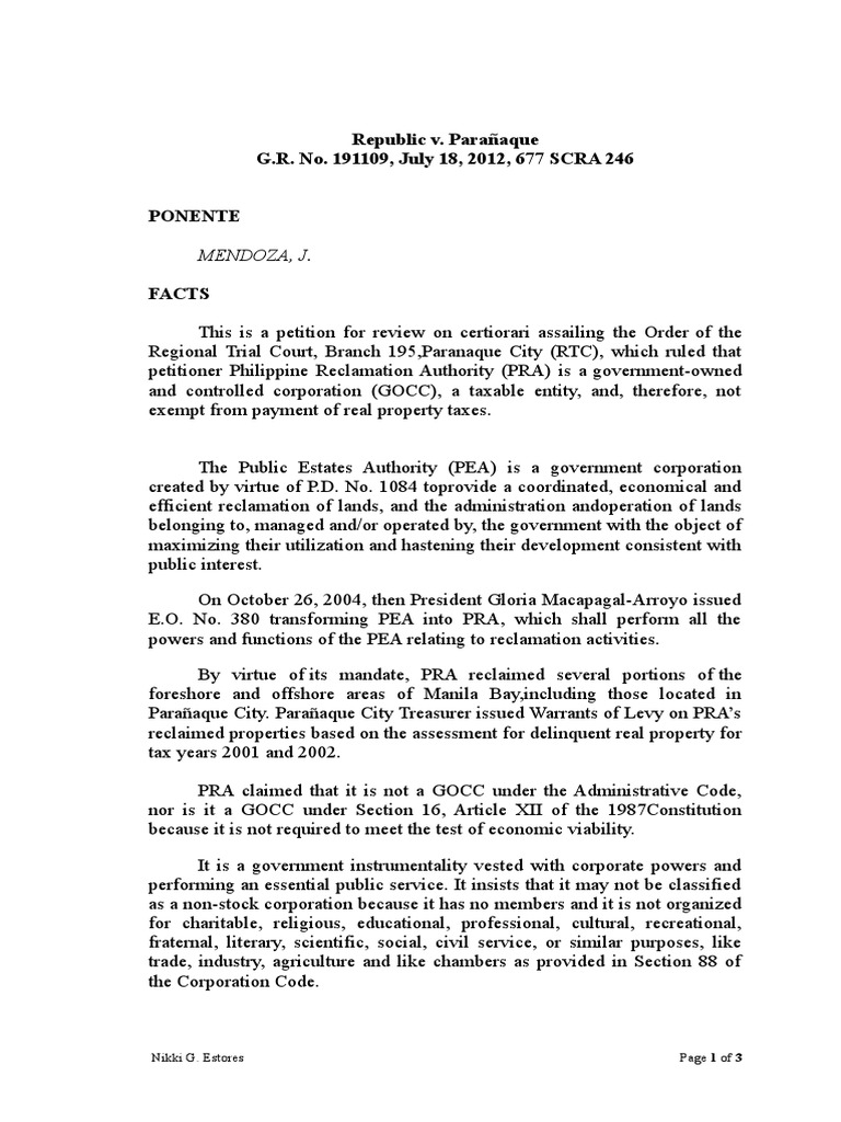 PRA's Tax Exemption Ruling Explained | PDF | Corporations | Taxes