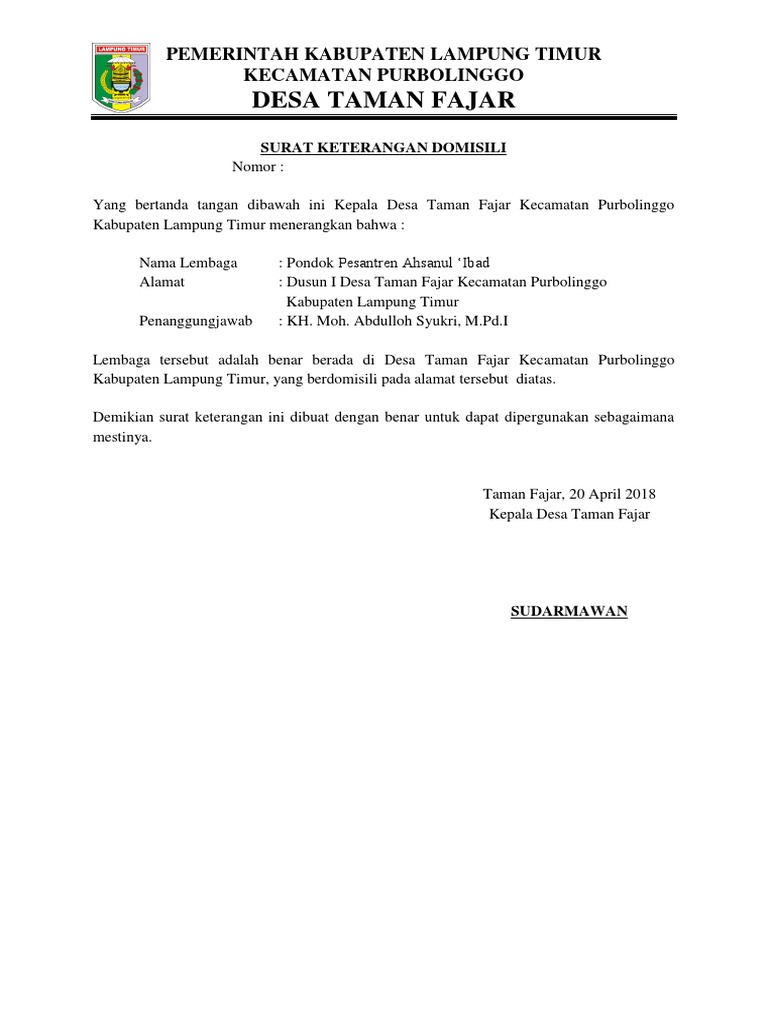 Surat Keterangan Domisili Docx Surat Pernyataan Sehat bagi calon peserta didik SMK.