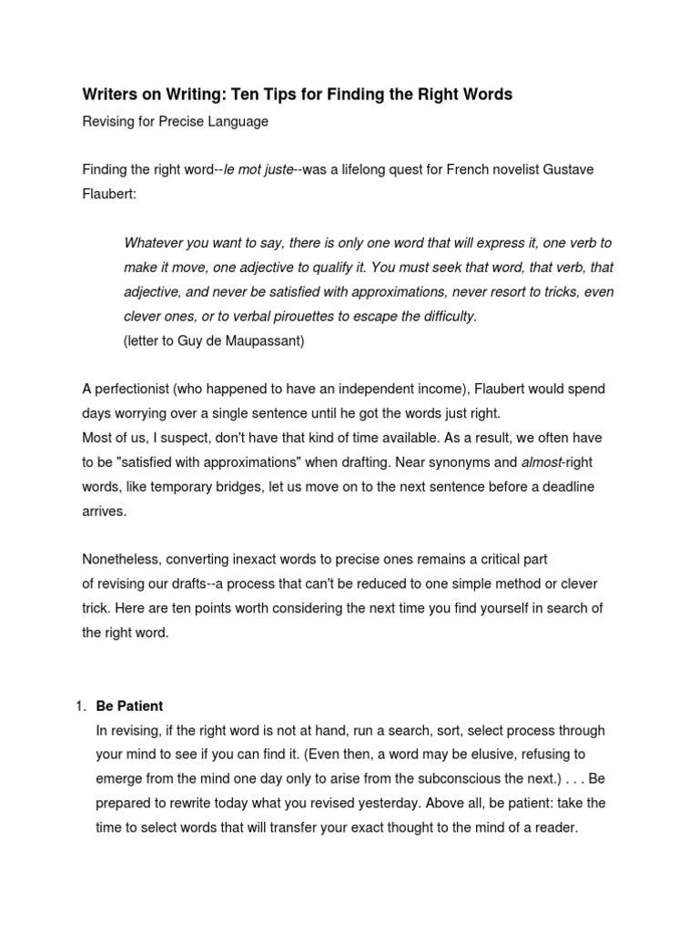 Using Words Correctly, Effectively and Imaginatively | PDF | Gustave ...