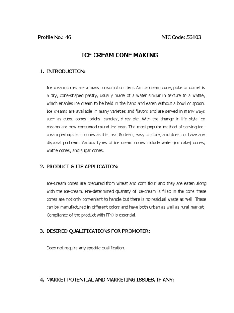 Ice Cream Cone Making PDF Dough Ice Cream