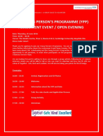 YPP - Assessment Event and Open Evening Programme Thursday, 23 June 2016