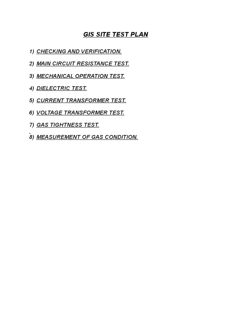 GIS Test Procedures | Download Free PDF | Transformer | Electrical ...