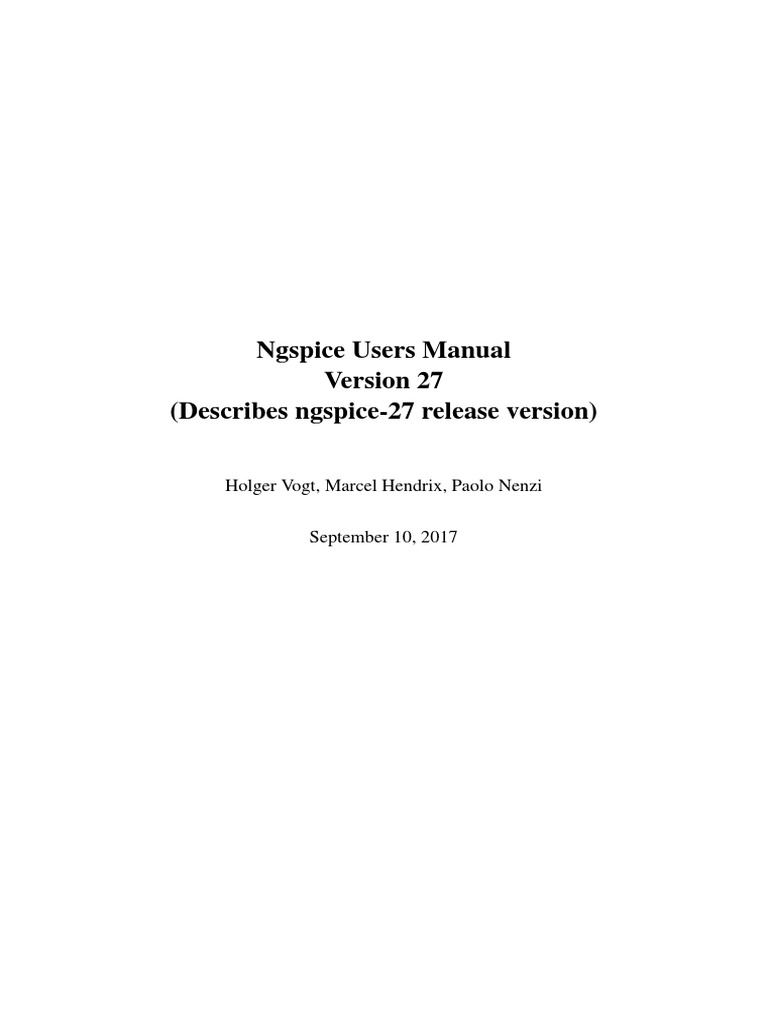 Ngspice 27 Manual | PDF | Bipolar Junction Transistor | Mosfet