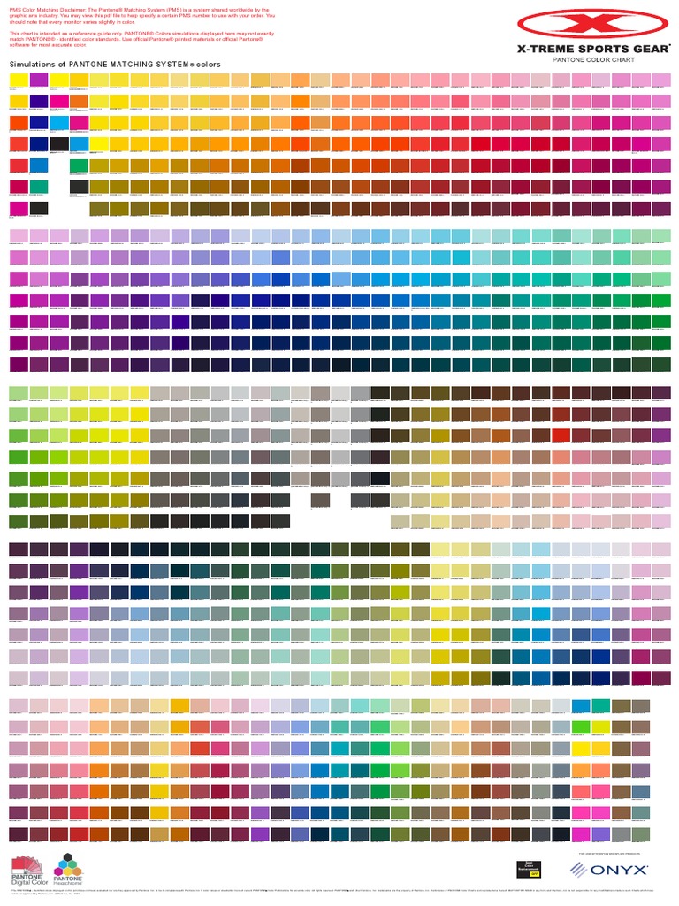 Xtreme Pantone Colour Chartpdf Artistic Techniques Media Technology