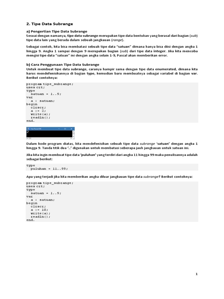 Tipe Data Subrange Pdf