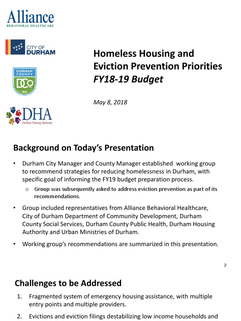 Durham Homelessness & Eviction Strategies | PDF | Homelessness | Eviction