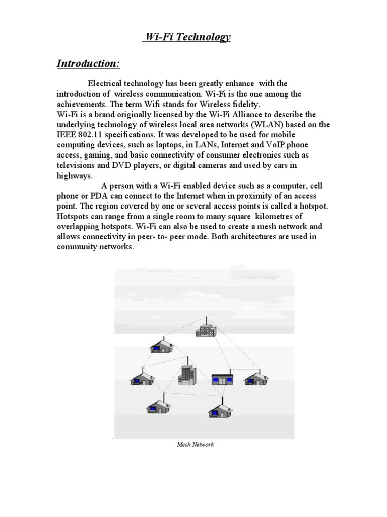 Wi-Fi Technology: Mesh Network | PDF | Wi Fi | Wireless Lan