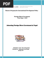 Download Attracting Foreign Direct Investment in Nepal Term Paper by Mr Khagendra Prasad Rijal- GSIS SNU by Khagendra Rijal SN37858913 doc pdf