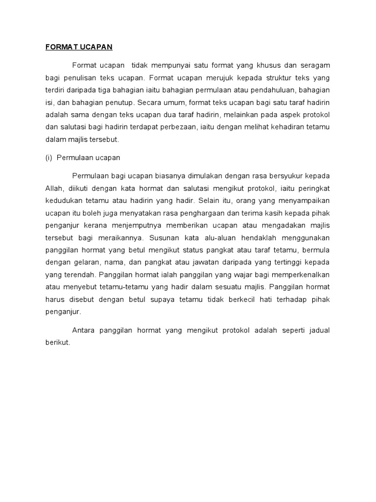 Format Ucapan Kkp