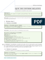 Arithmétique Des Entiers Relatifs