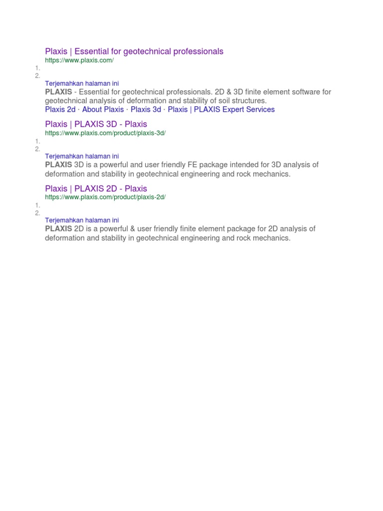 PLAXIS: 2D & 3D Geotechnical Software | PDF