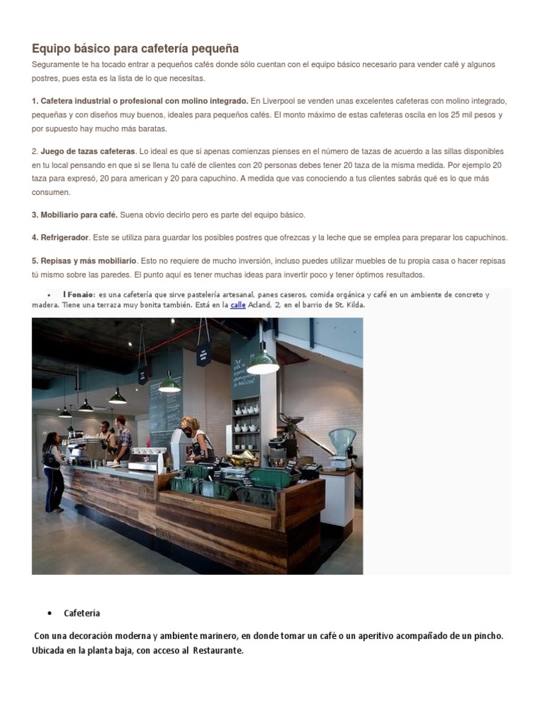 Cafeteria | PDF | Cafetería | café
