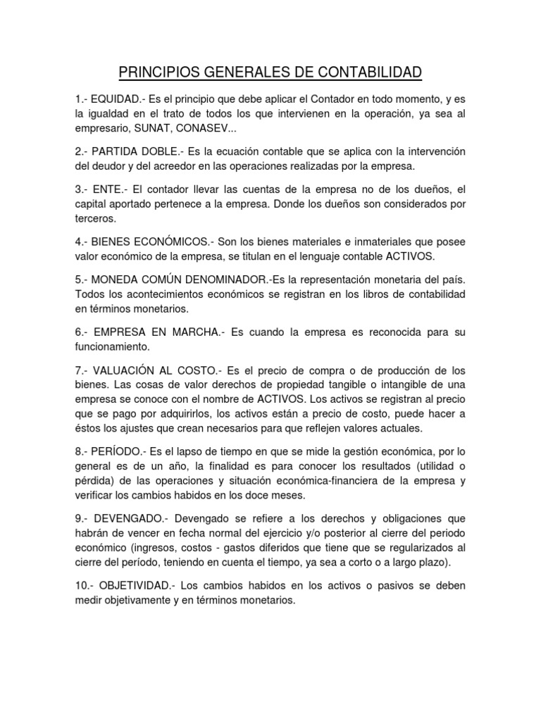 Principios Generales de Contabilidad | PDF | Profit (Economics ...