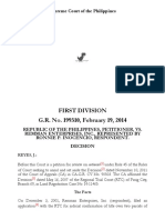 First Division G.R. No. 199310, February 19, 2014: Supreme Court of The Philippines