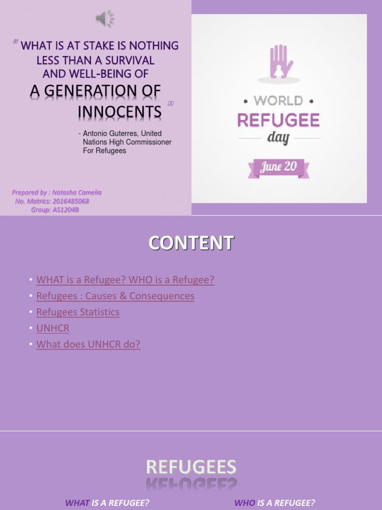Understanding Refugees and UNHCR Role | PDF | Refugee | United Nations ...