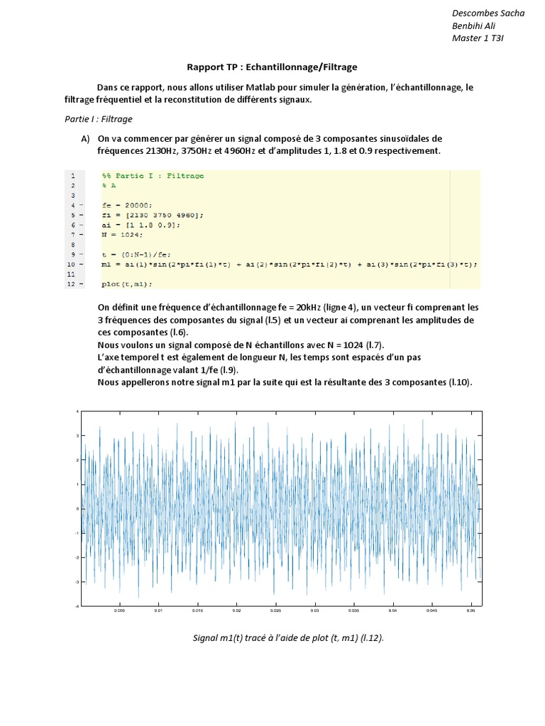 Rapport TP PDF | PDF | Filtre (électronique) | Fréquence