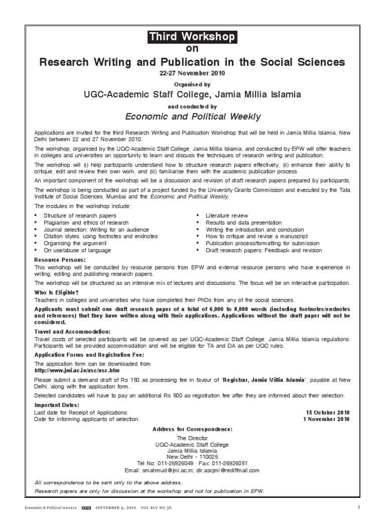 On Research Writing and Publication in The Social Sciences | PDF ...