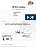 Certificate of Registration: Environmental Management System - Iso 14001:2004