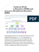 Difference between WBS and RBS in Project Management