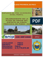 Perfil Plaza de Armas de Pisco PDF