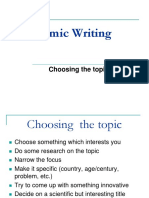 1. Choosing the Topic