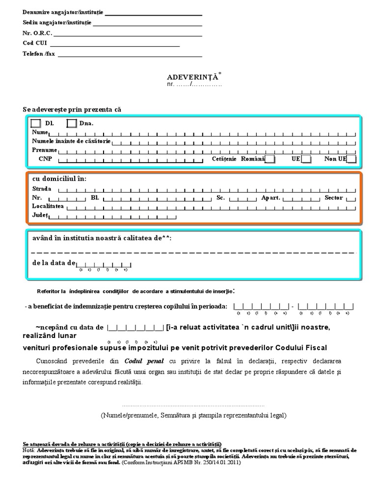 Adeverinta Stimulent in Cazul in Care A Beneficiat de Icc Si Solicita S ...