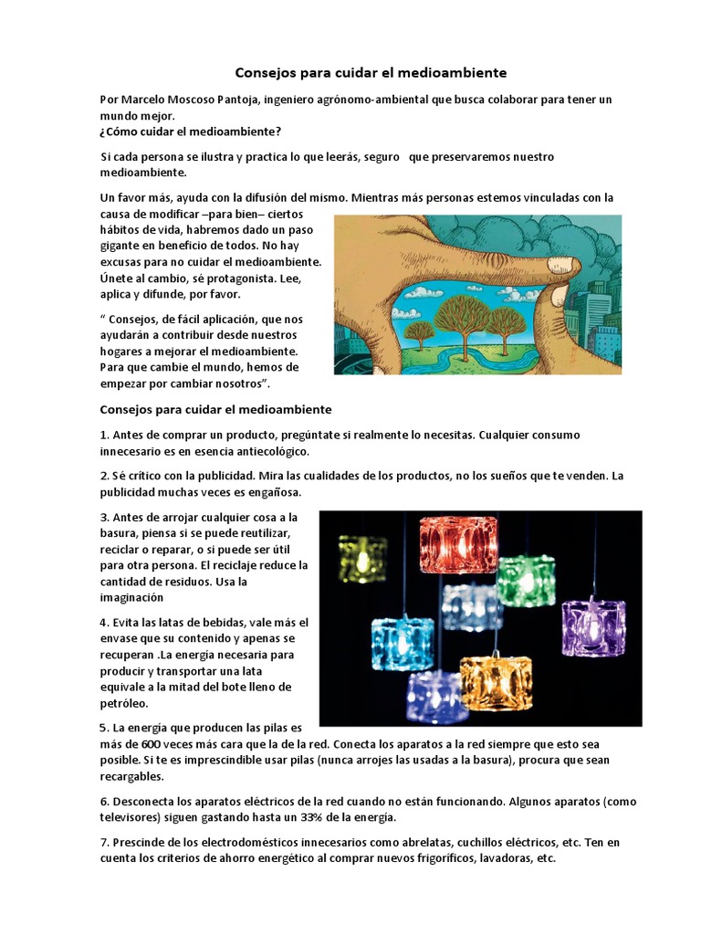 Consejos para Cuidar El Medioambiente | PDF | Residuos | Aluminio