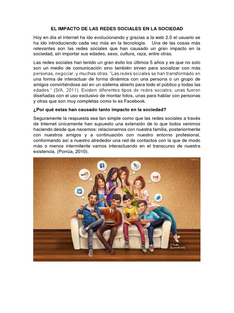 El Impacto de Las Redes Sociales en La Sociedad | PDF | Red social ...