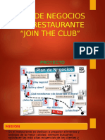 Plan de Negocios Del Restaurante “Join the Club”