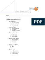 Level Test Ise Foundation (A1 - A2)