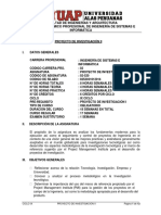 Syllabus Proyecto de Investigación II