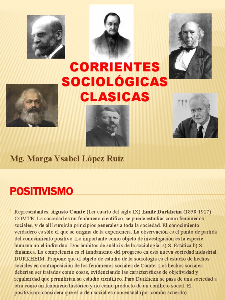 CORRIENTES SOCIOLÓGICAS CLÁSICAS