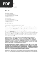 Letter to Congress on the FIRST STEP Act