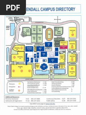 Mdc Kendall Campus Map Miami-Dade College - Kendall Campus Map | Pdf