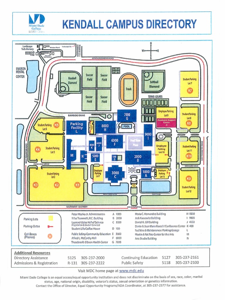 Mdc Kendall Campus Map Miami-Dade College - Kendall Campus Map | Pdf
