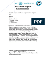 Formulário de Projetos Avenidas