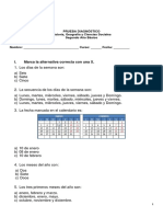 Prueba Diagnóstico 2° Básico