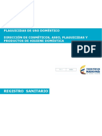 Plaguicidas de Uso Doméstico Dirección de Cosméticos, Aseo, Plaguicidas Y Productos de Higiene Doméstica