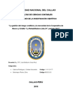 Gestion de Riesgo Crediticio y Morocidad de La Cooperativa