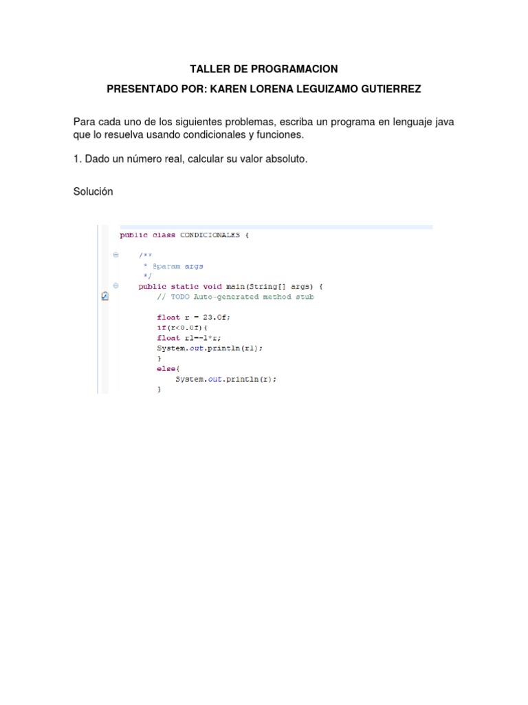 Taller de Programación en Java: Ejercicios | PDF | Triángulo ...