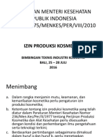 Materi 1 Peraturan Pemerintah Dan UU - Izin Produksi Kosmetik