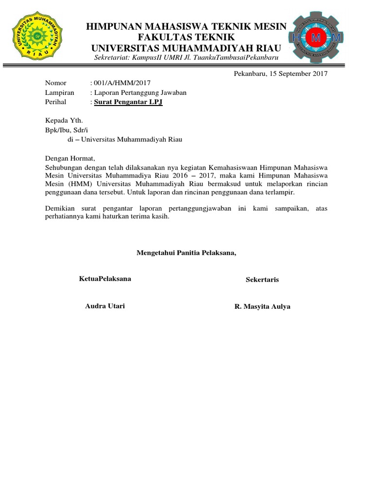 Surat Pengantar Lpj Docx