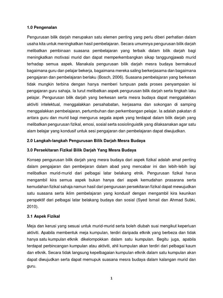 Langkah Pengurusan Bilik Darjah Mesra Budaya  PDF