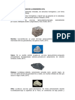 Rocas Que Se Utilizan en La Ingeniería Civil